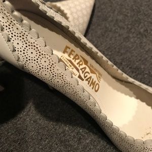 Worn once white pumps